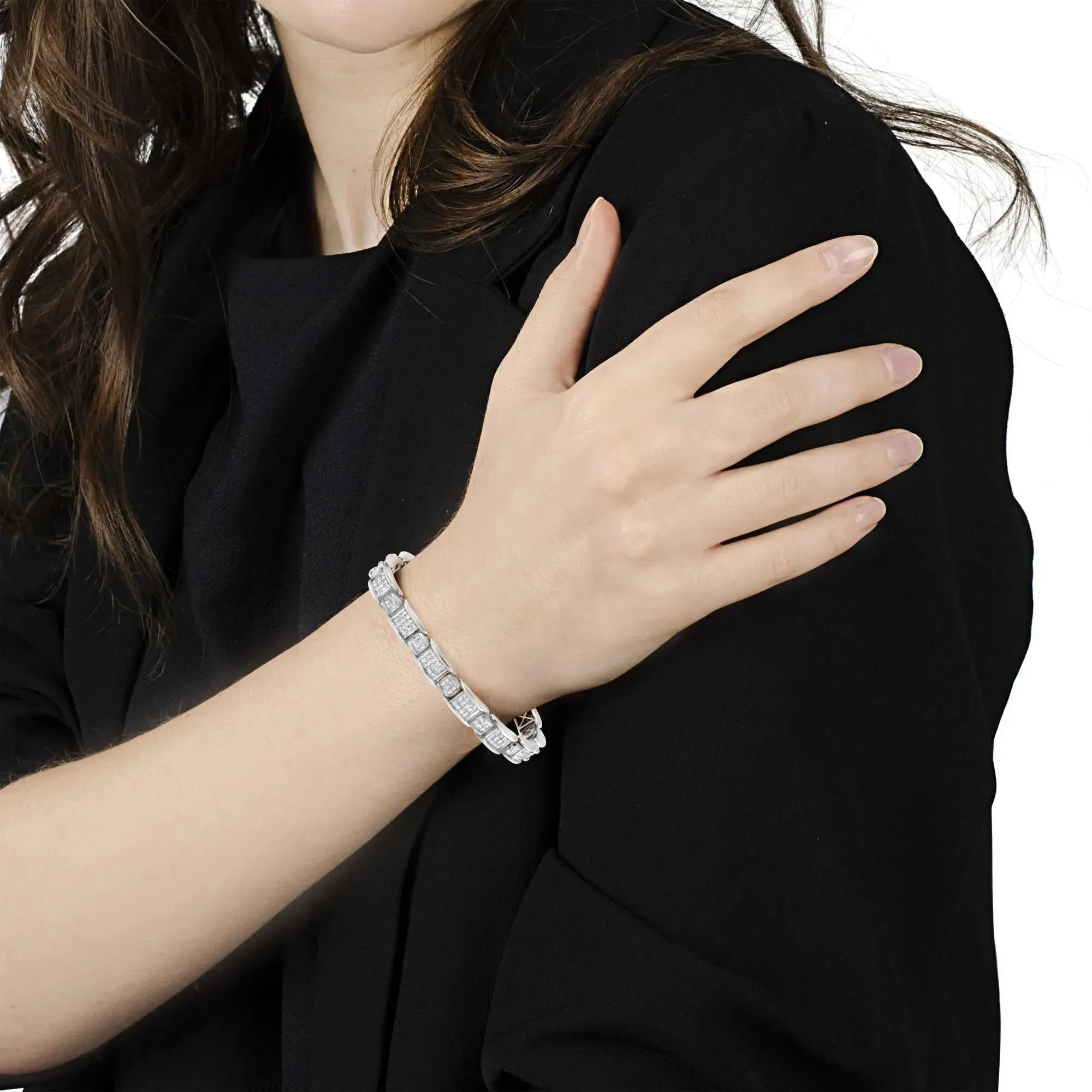 14K White Gold 5.0 Cttw Princess-Cut Diamond Tennis Bracelet of Distinction