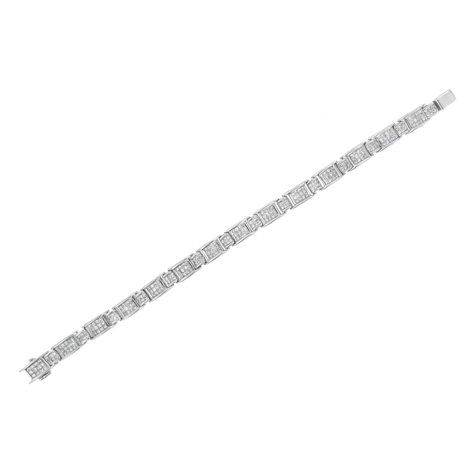 14K White Gold 5.0 Cttw Princess-Cut Diamond Tennis Bracelet of Distinction