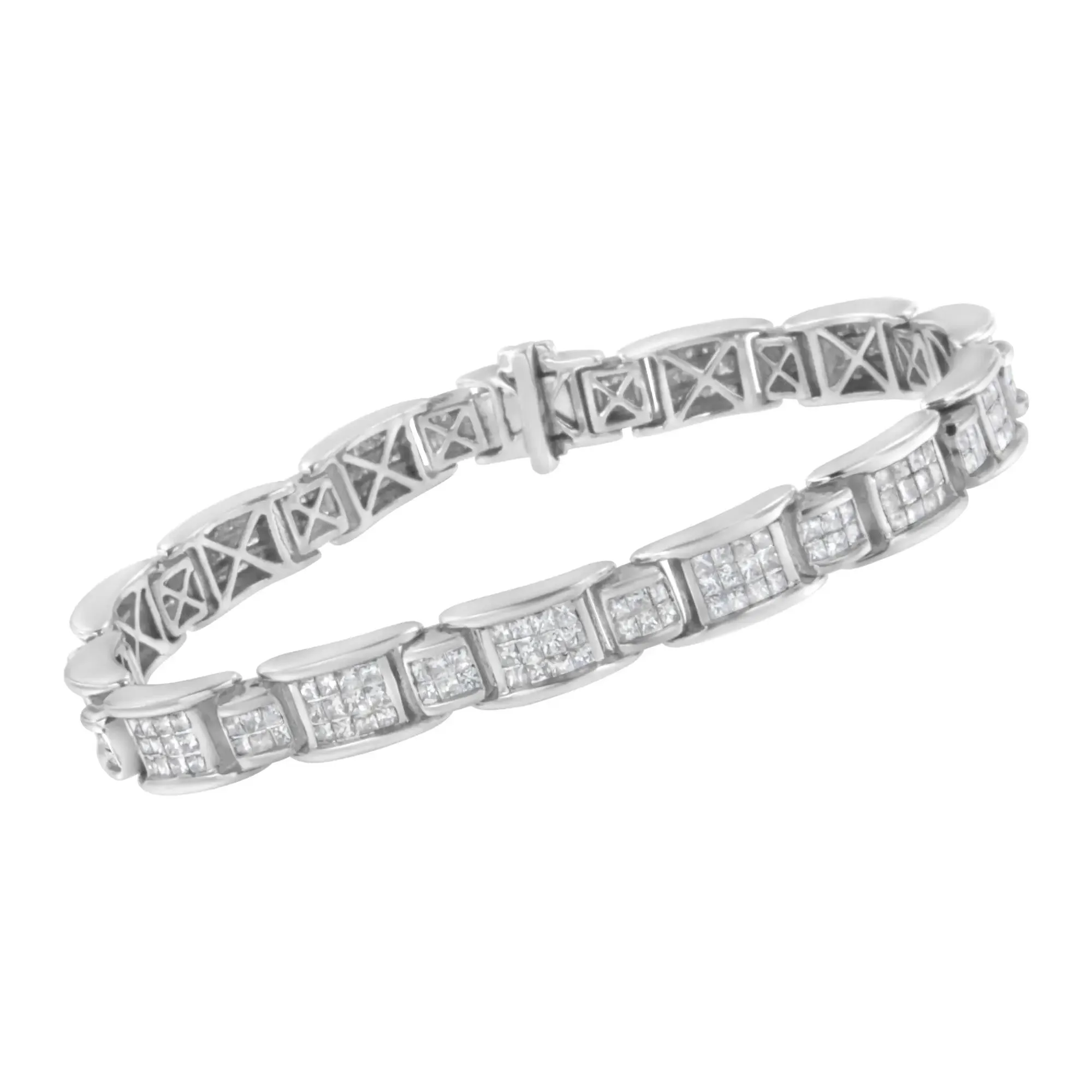 14K White Gold 5.0 Cttw Princess-Cut Diamond Tennis Bracelet of Distinction