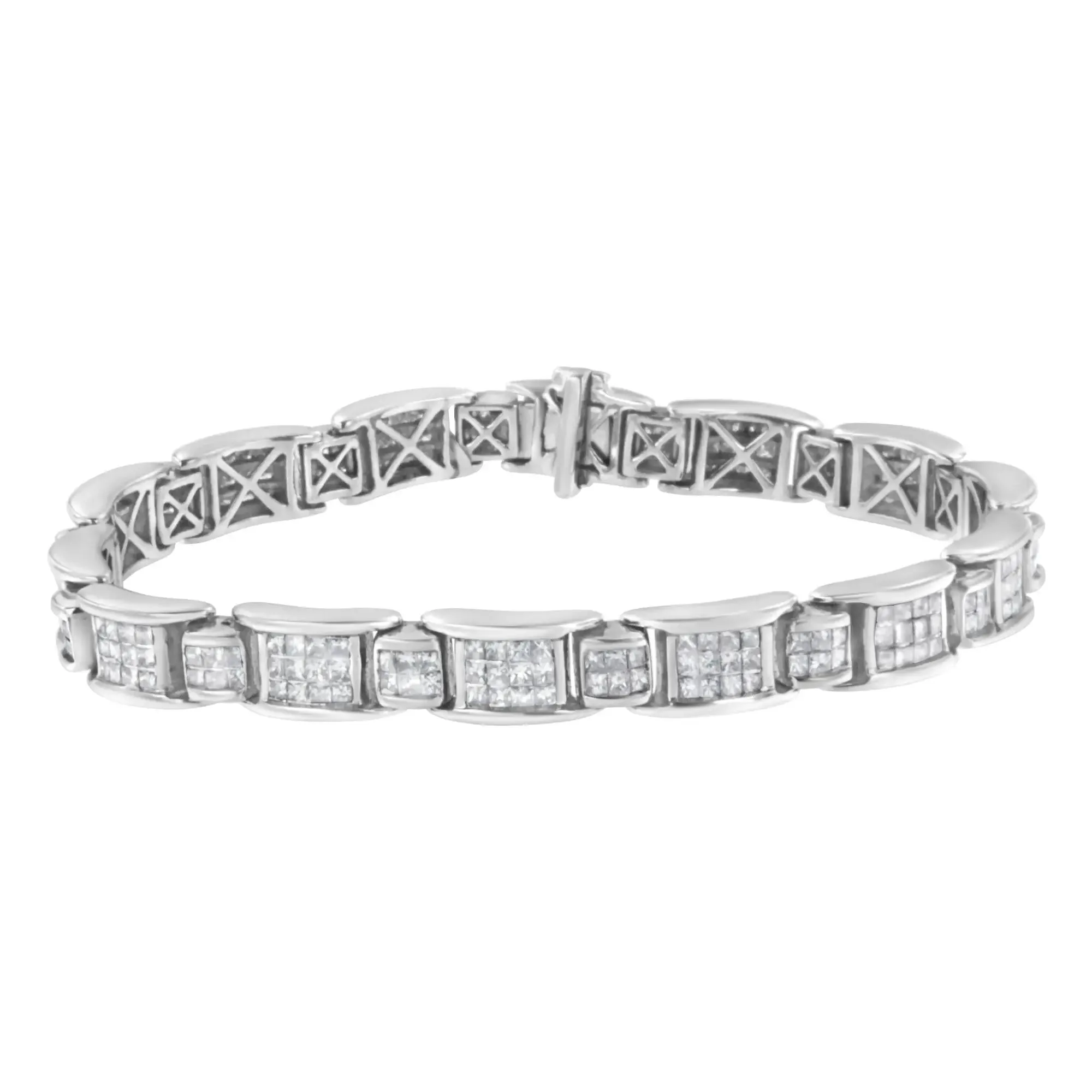 14K White Gold 5.0 Cttw Princess-Cut Diamond Tennis Bracelet of Distinction