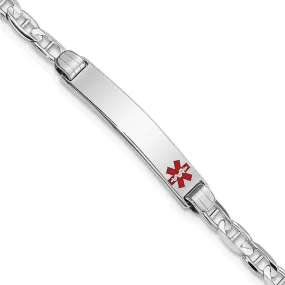 14K White Gold Anchor Link Medical ID Bracelet