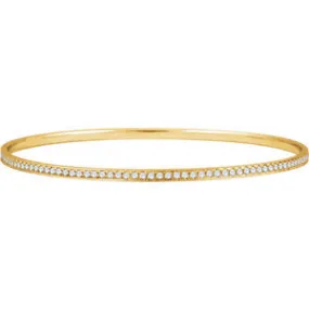 14K Yellow 1 1/2 CTW Diamond Bangle Bracelet