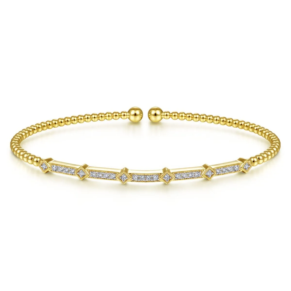 14k Yellow Gold Diamond Bangle - BG4337-62Y45JJ