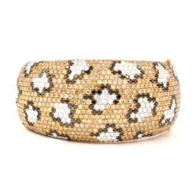 18 kt rose gold diamond bangle