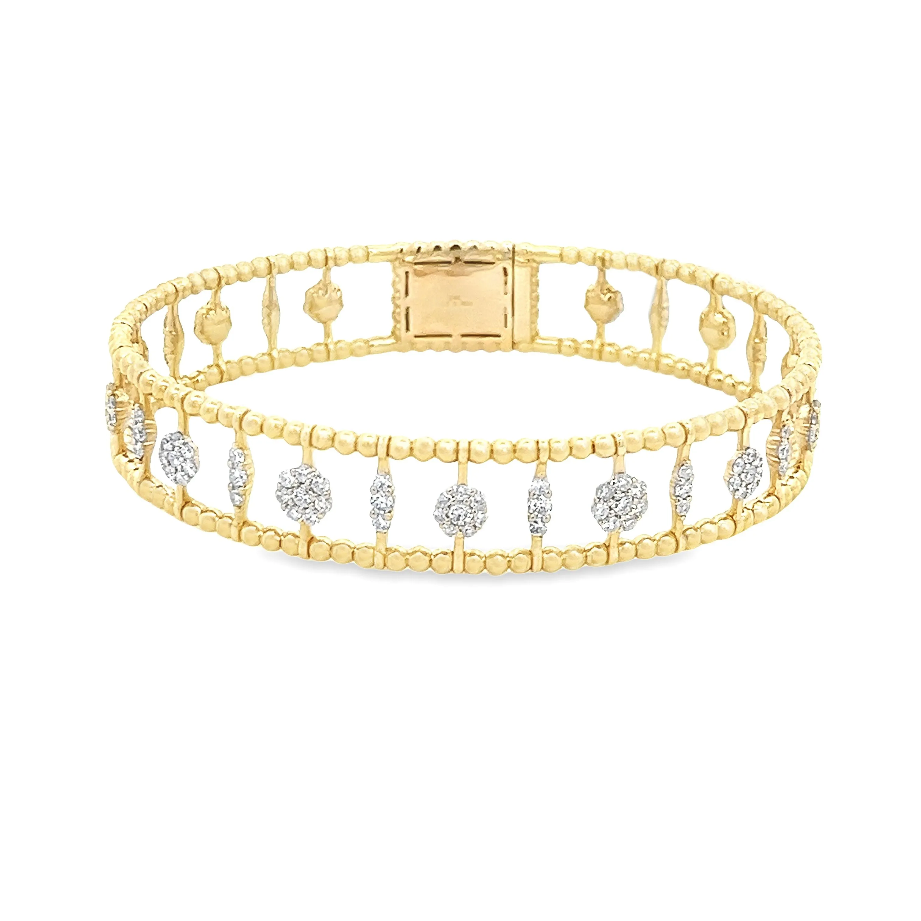 1.83ct 14k Yellow Gold Diamond Bangle