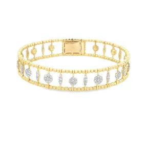 1.83ct 14k Yellow Gold Diamond Bangle