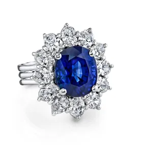 18K White Gold Fashion Diamond And Tanzanite Ring
