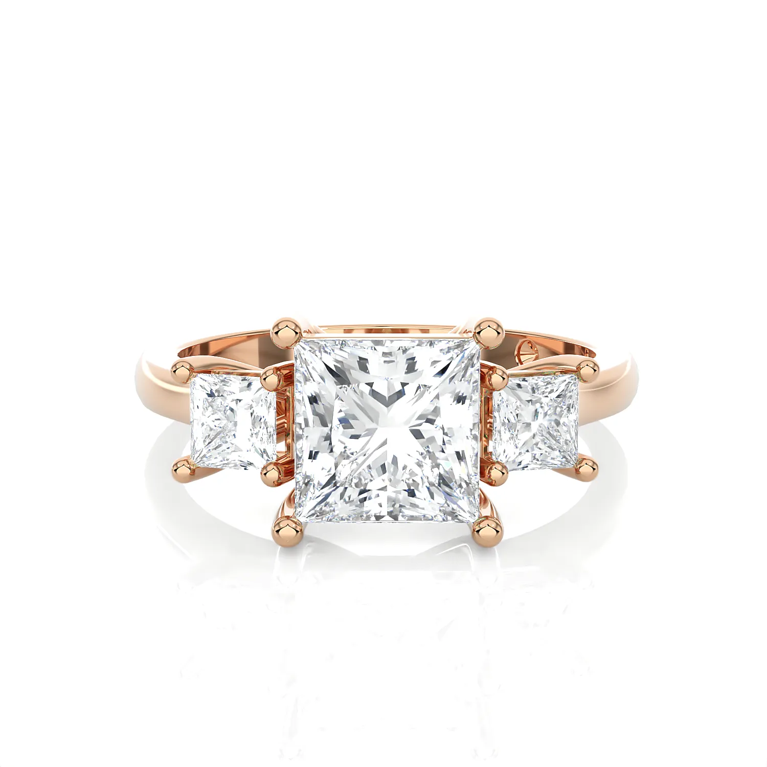 2 1/3 ctw Princess-Cut Three Stone Lab Grown Diamond Ring