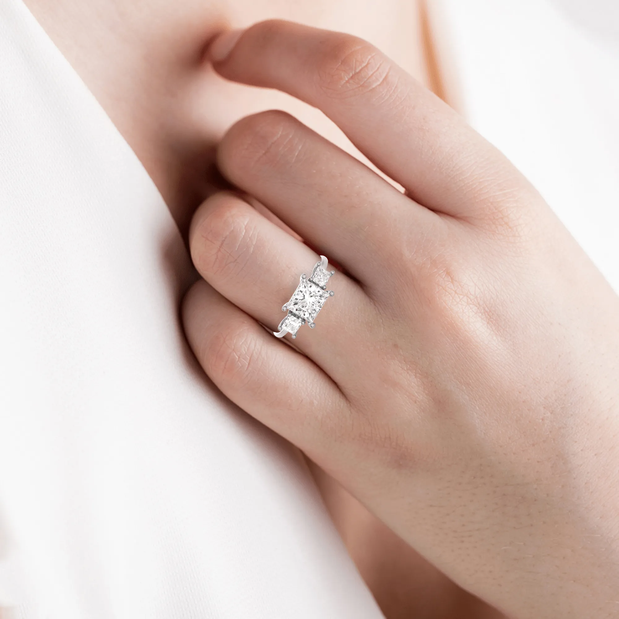 2 1/3 ctw Princess-Cut Three Stone Lab Grown Diamond Ring