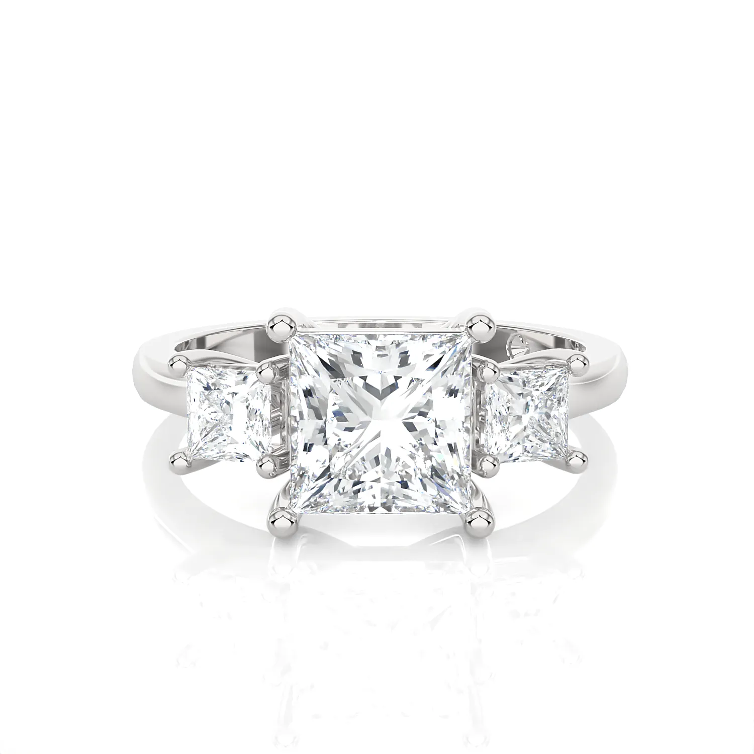 2 1/3 ctw Princess-Cut Three Stone Lab Grown Diamond Ring