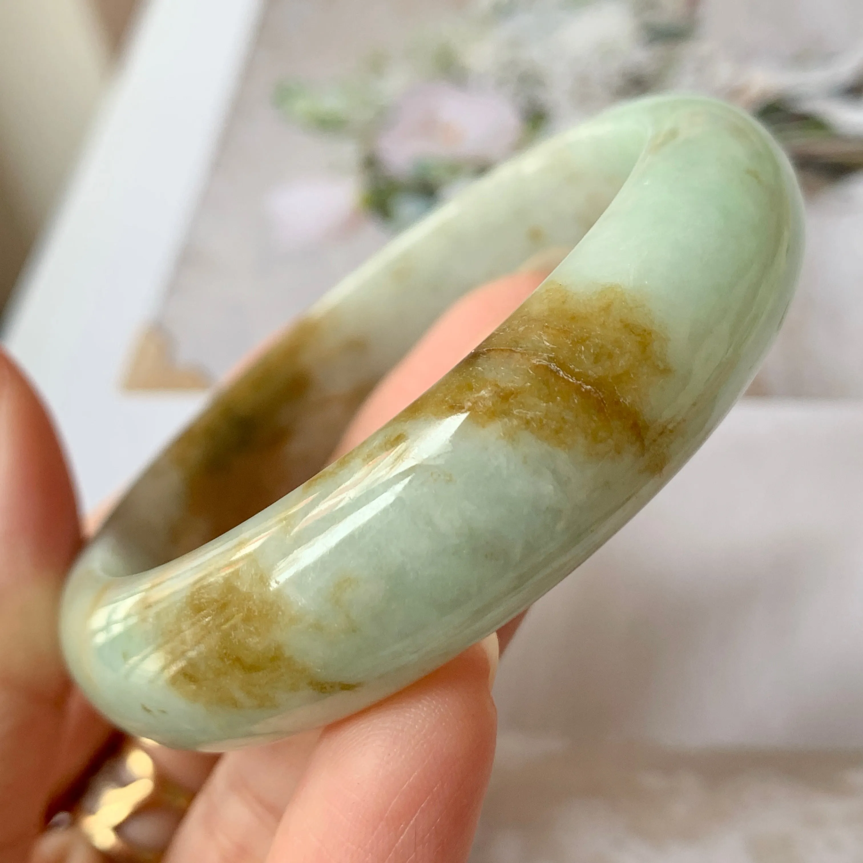 51.3mm A-Grade Natural Jadeite Modern Round Bangle No.151675
