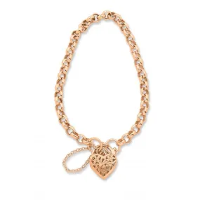 9ct Rose Gold Silver Infused Padlock Bracelet