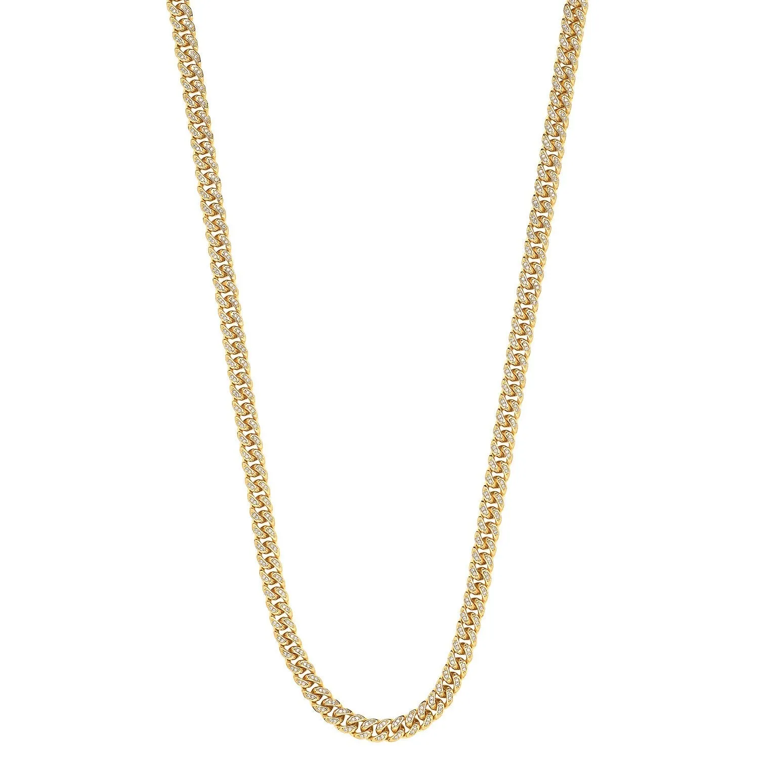 9ct Yellow Gold 8mm 8 Inch CZ Solid Cuban Curb Bracelet 17.8g