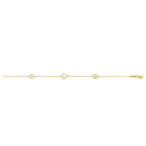 9ct Yellow Gold Mother of Pearl Fancy 19cm Bracelet