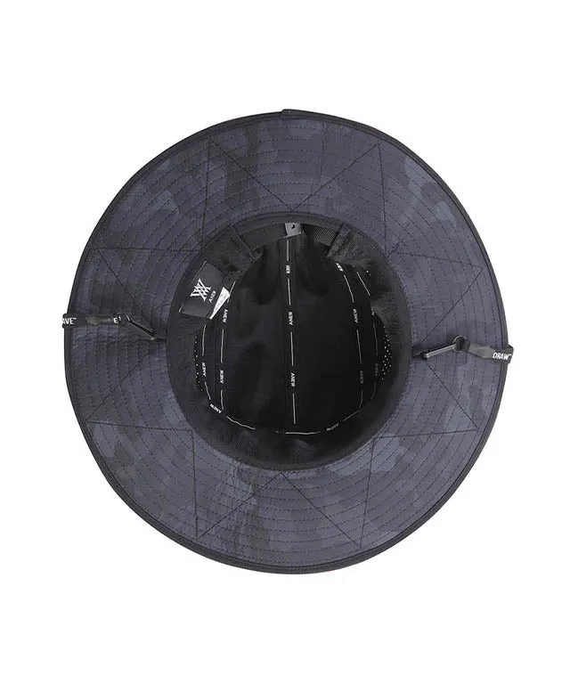 ANEW Embossed Big Brim Perforated Bucket Hat - Black