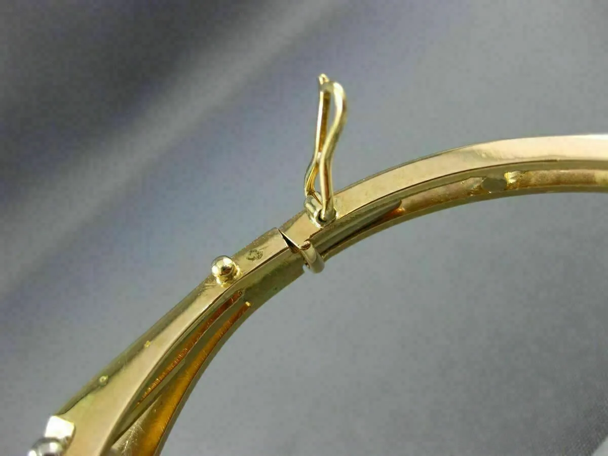 ANTIQUE 2.70CT ROSE CUT DIAMOND & SAPPHIRE 18KT 2 TONE GOLD BANGLE BRACELET 2985