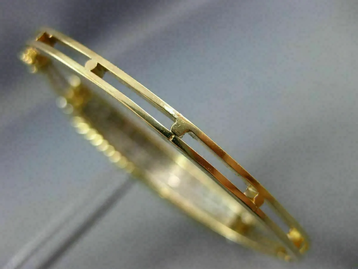 ANTIQUE 2.70CT ROSE CUT DIAMOND & SAPPHIRE 18KT 2 TONE GOLD BANGLE BRACELET 2985