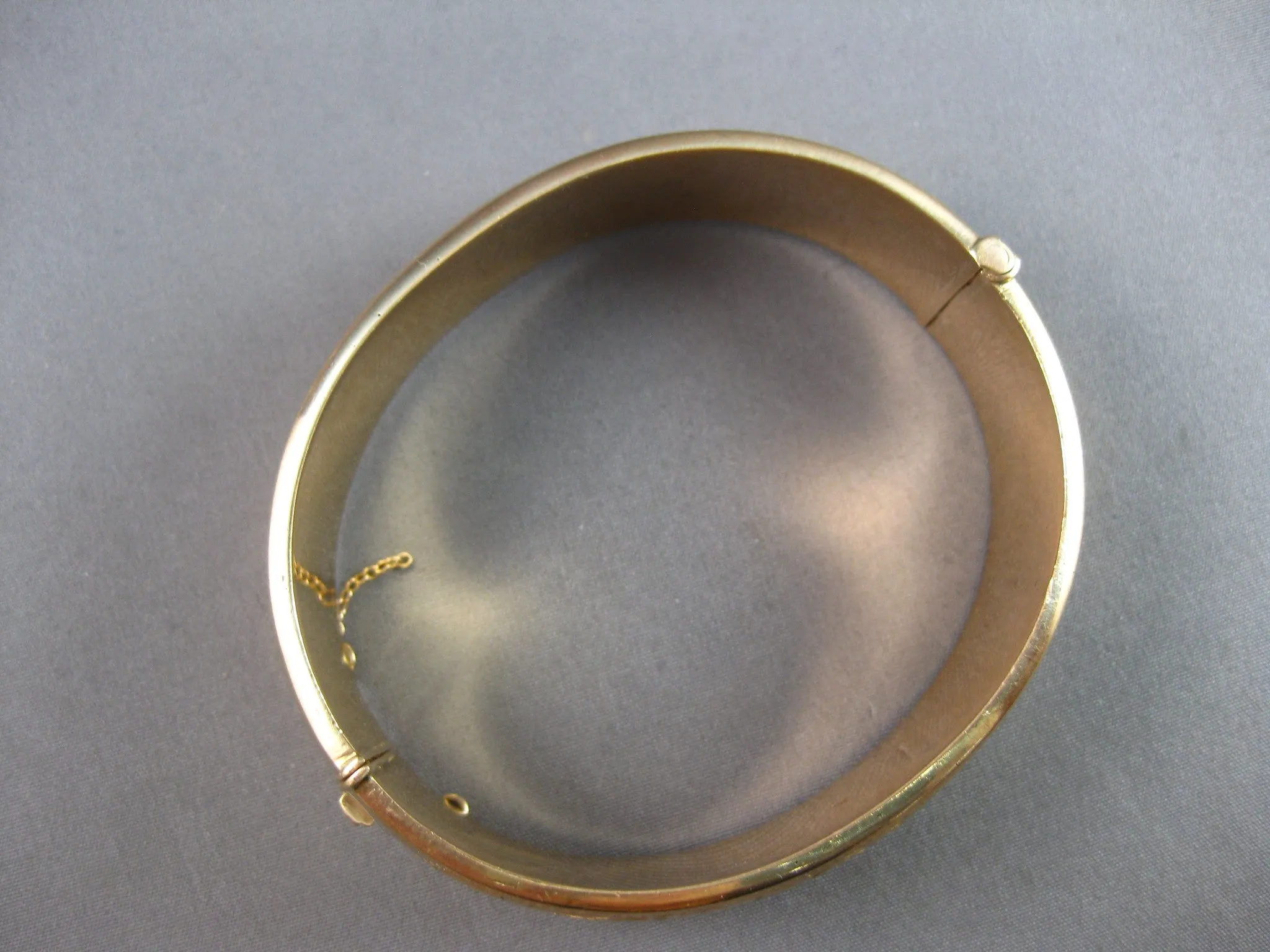 ANTIQUE LARGE 14KT ROSE GOLD 3D HANDCRAFTED FILIGREE CUFF BANGLE BRACELET #27819