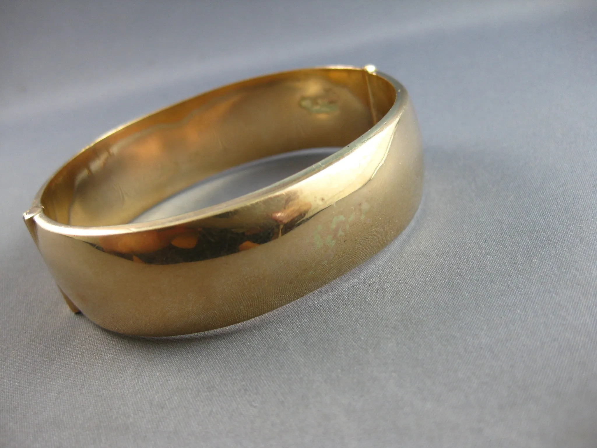 ANTIQUE LARGE 14KT ROSE GOLD 3D HANDCRAFTED FILIGREE CUFF BANGLE BRACELET #27819