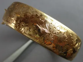 ANTIQUE LARGE 14KT ROSE GOLD 3D HANDCRAFTED FILIGREE CUFF BANGLE BRACELET #27819
