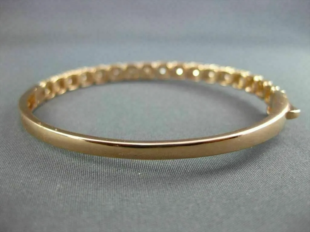 ANTIQUE WIDE 1.85CT DIAMOND 18KT ROSE GOLD CLASSIC FILIGREE BANGLE BRACELET F/G