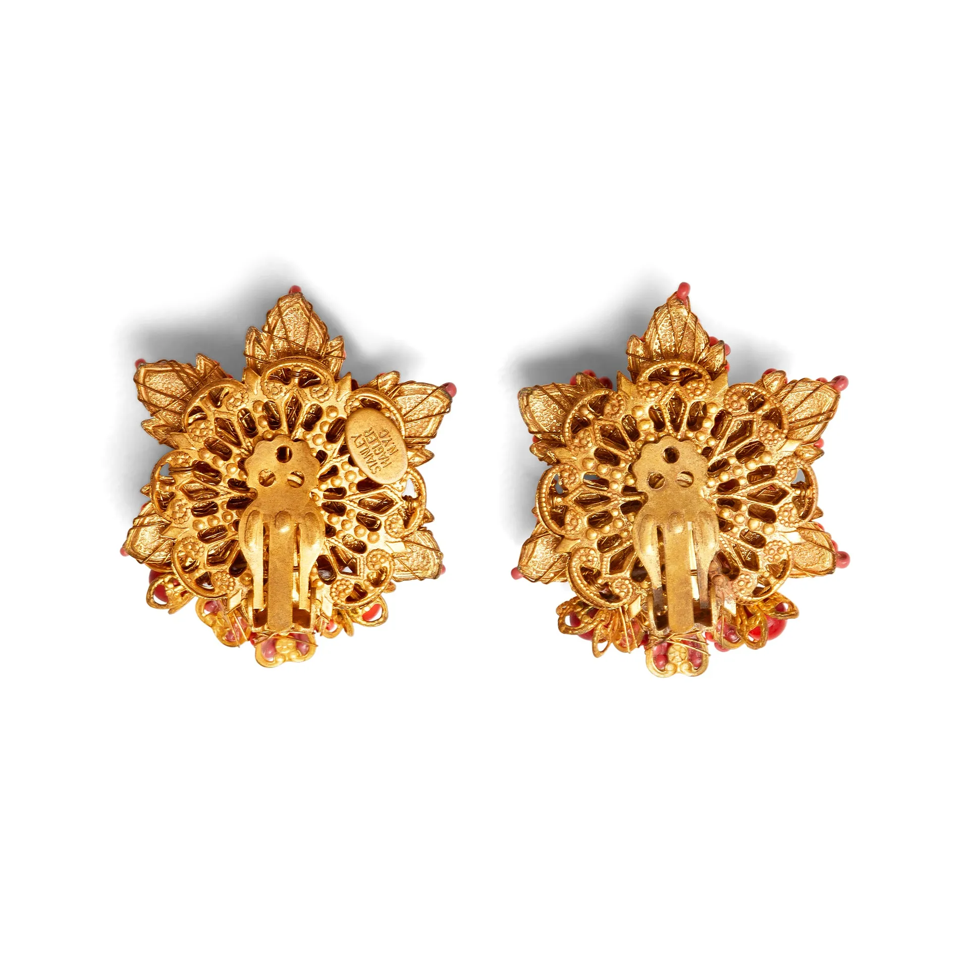 ARCHIVE - 1990s Stanley Hagler Faux Coral Earring and Necklace Set