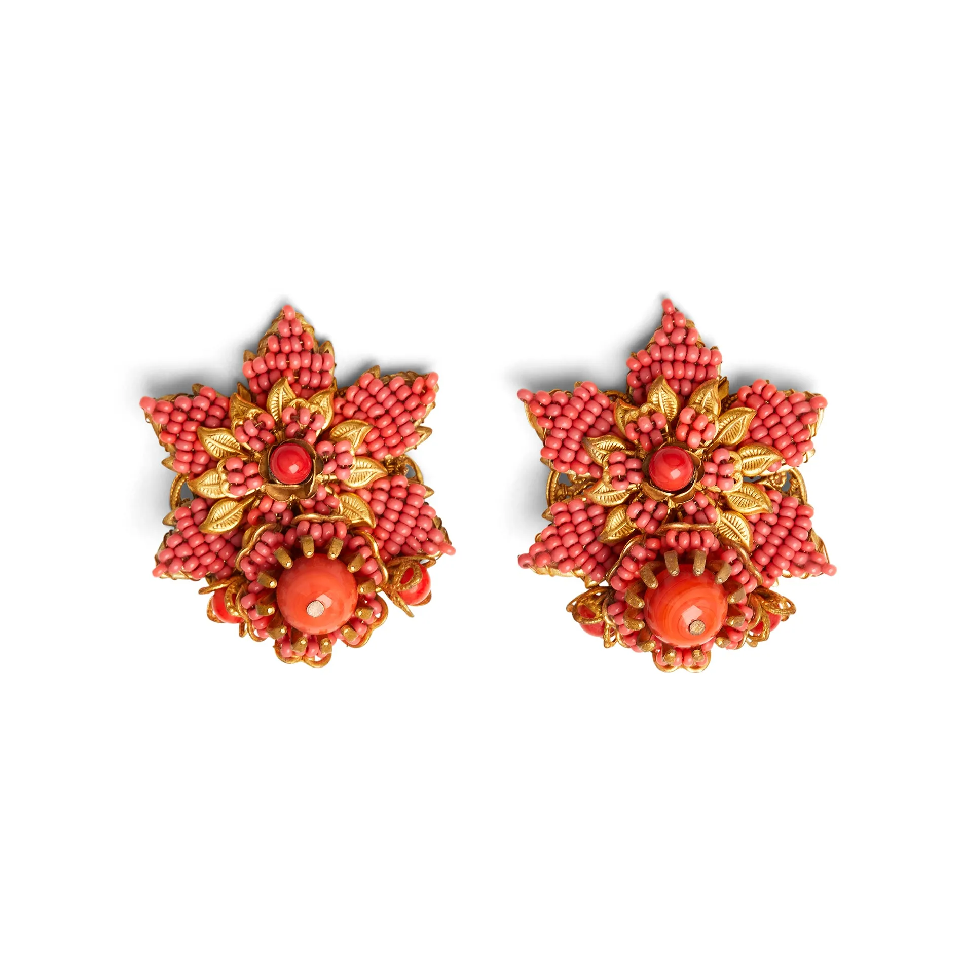 ARCHIVE - 1990s Stanley Hagler Faux Coral Earring and Necklace Set