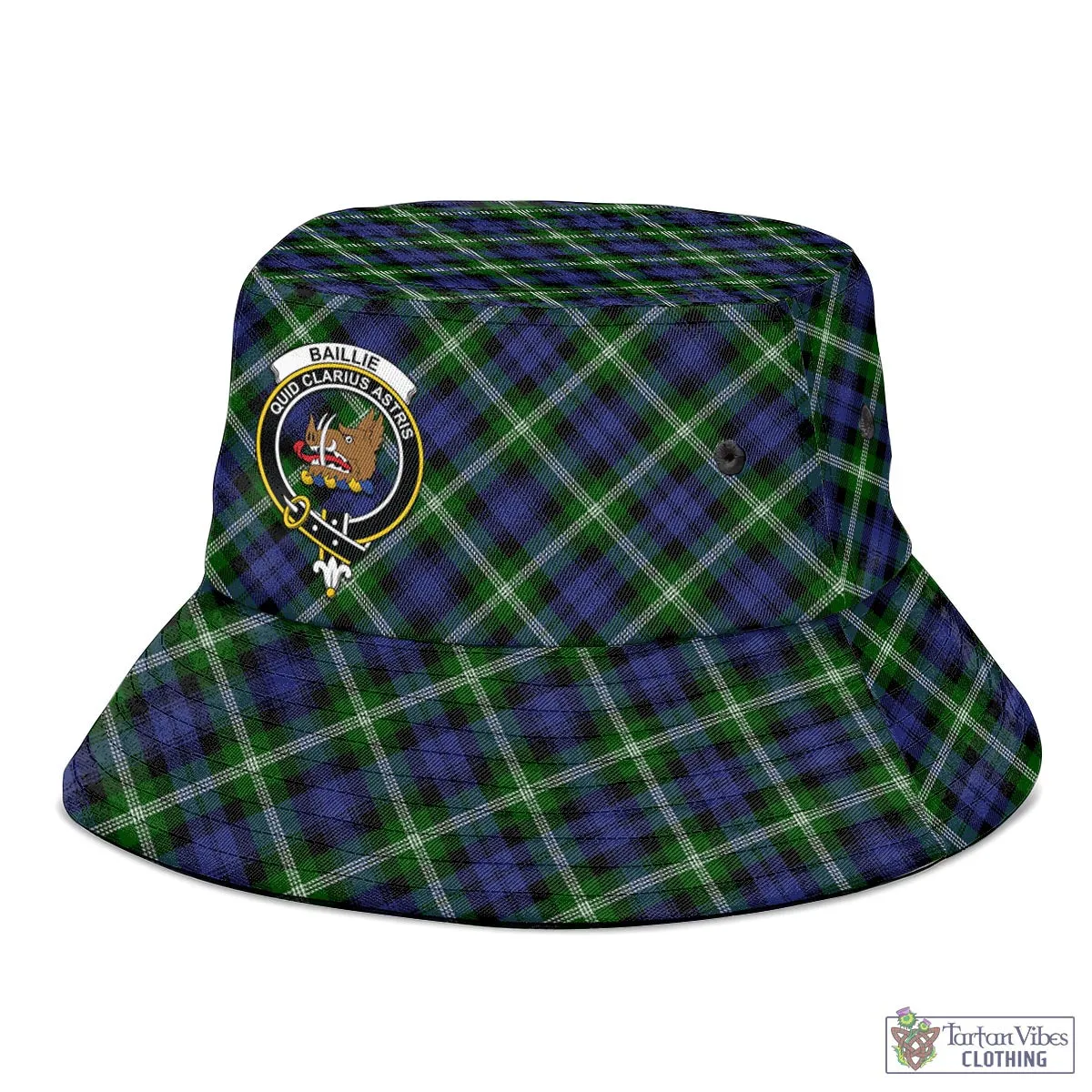 Baillie (Bailey) Tartan Bucket Hat with Family Crest