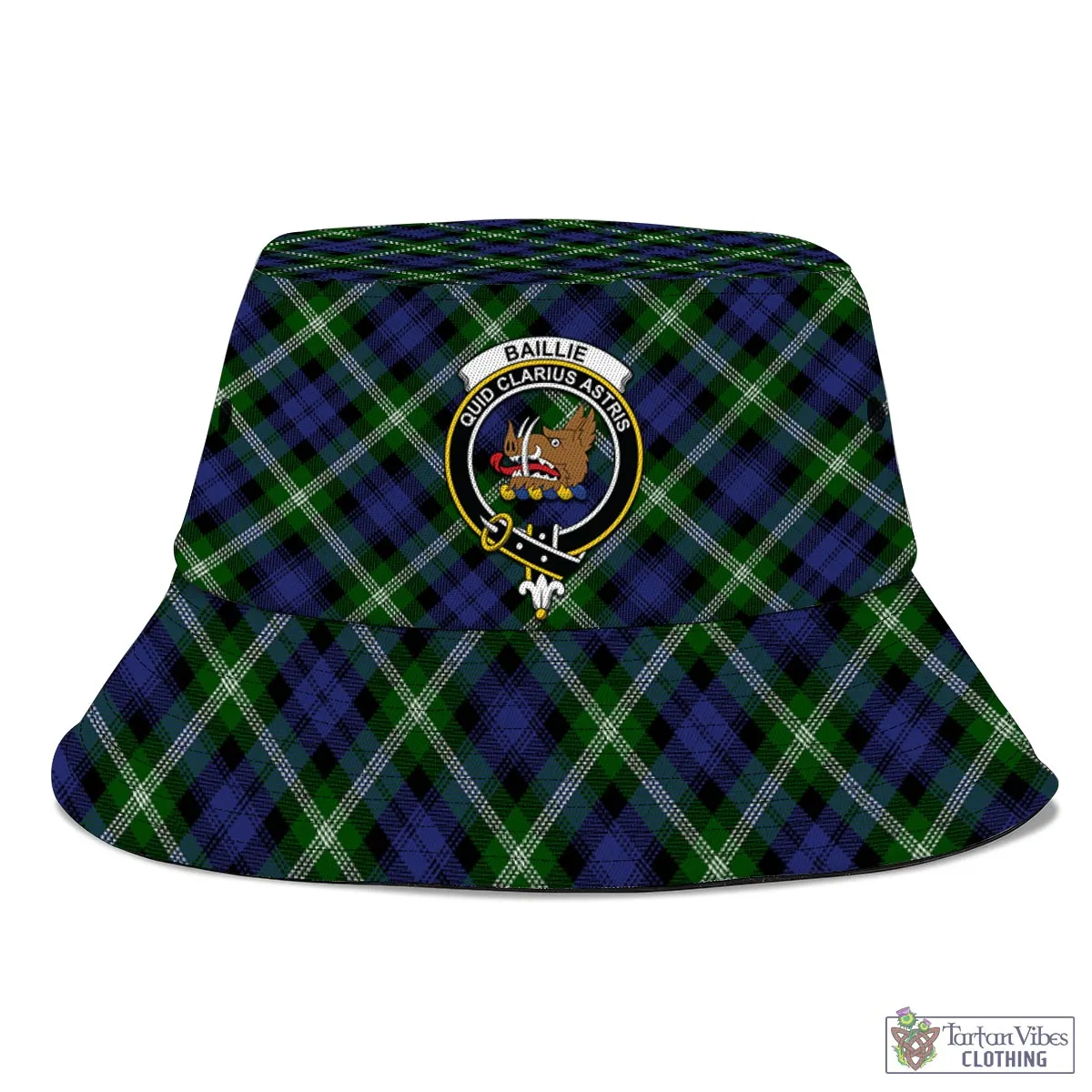 Baillie (Bailey) Tartan Bucket Hat with Family Crest