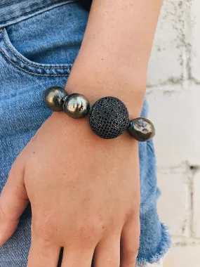Baroque Pearl Bracelet // CZ Connecto