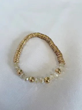 Beaded Bracelet - Gold Ivory