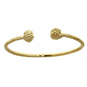 Better Jewelry 10K Yellow Gold BABY West Indian Bangle w. Textured Ball Ends, Sugar Apple Bangles
