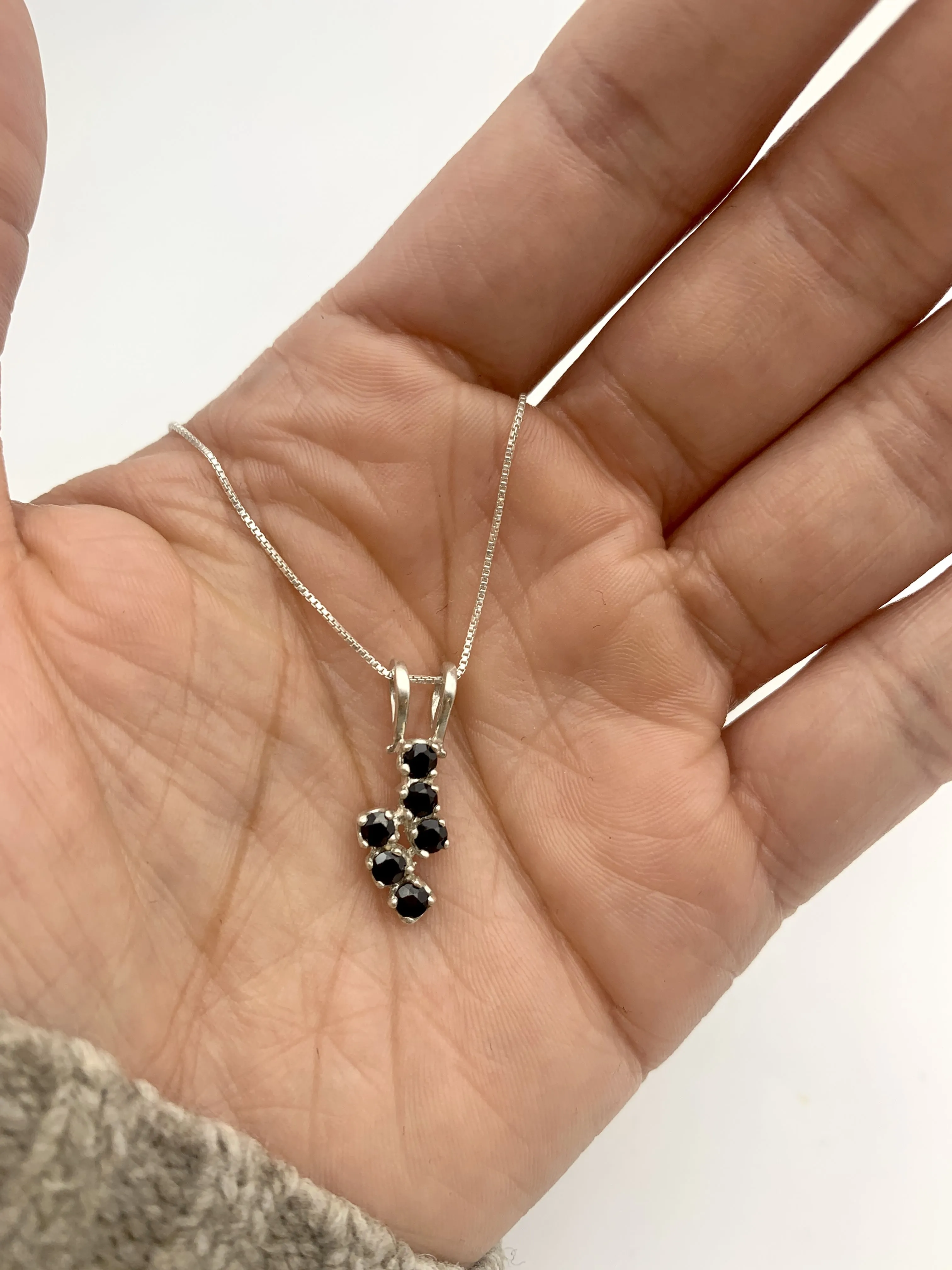 Black Onyx Necklace - Natural Onyx Necklace - Black Dainty Pendant