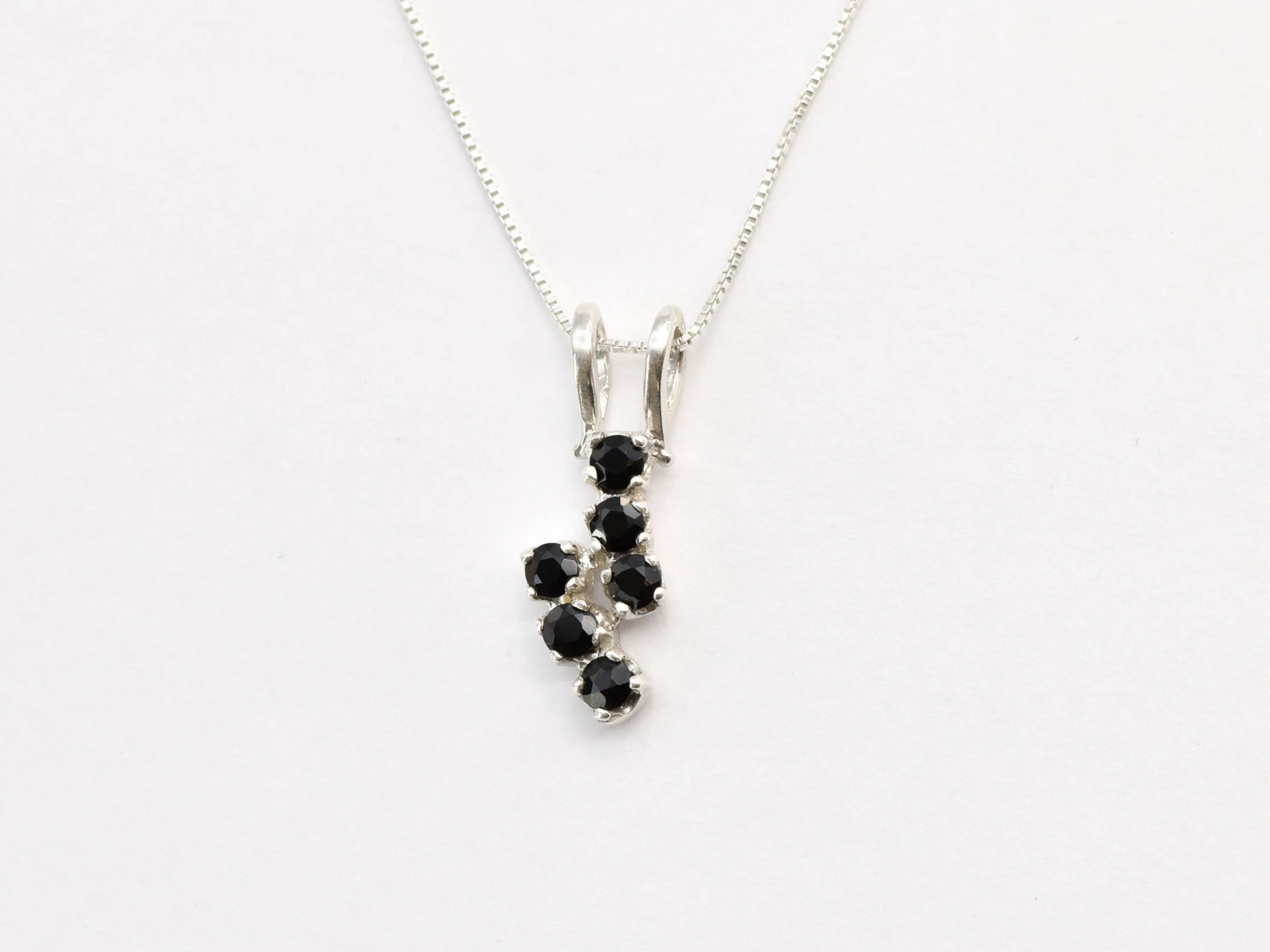 Black Onyx Necklace - Natural Onyx Necklace - Black Dainty Pendant