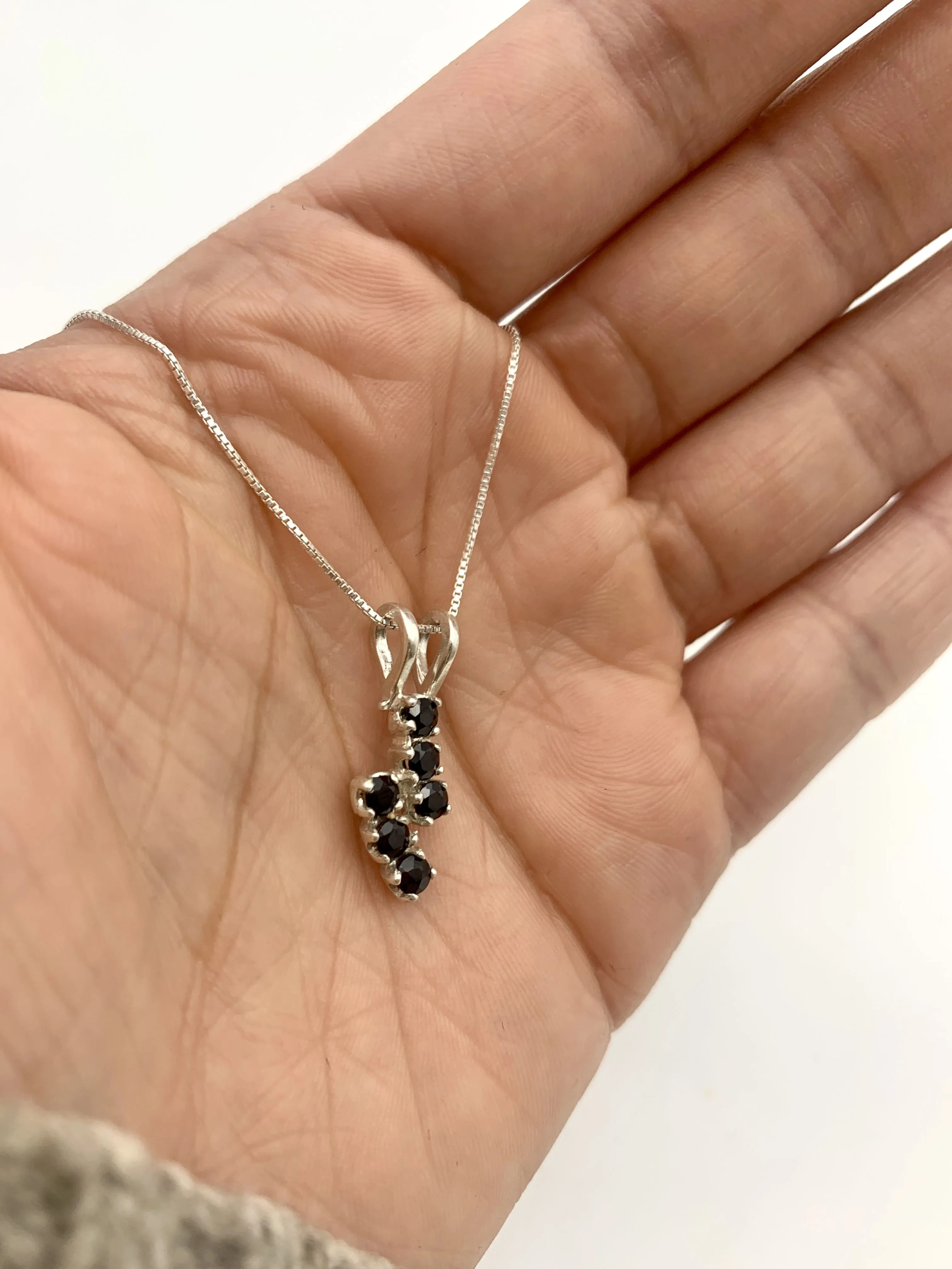 Black Onyx Necklace - Natural Onyx Necklace - Black Dainty Pendant