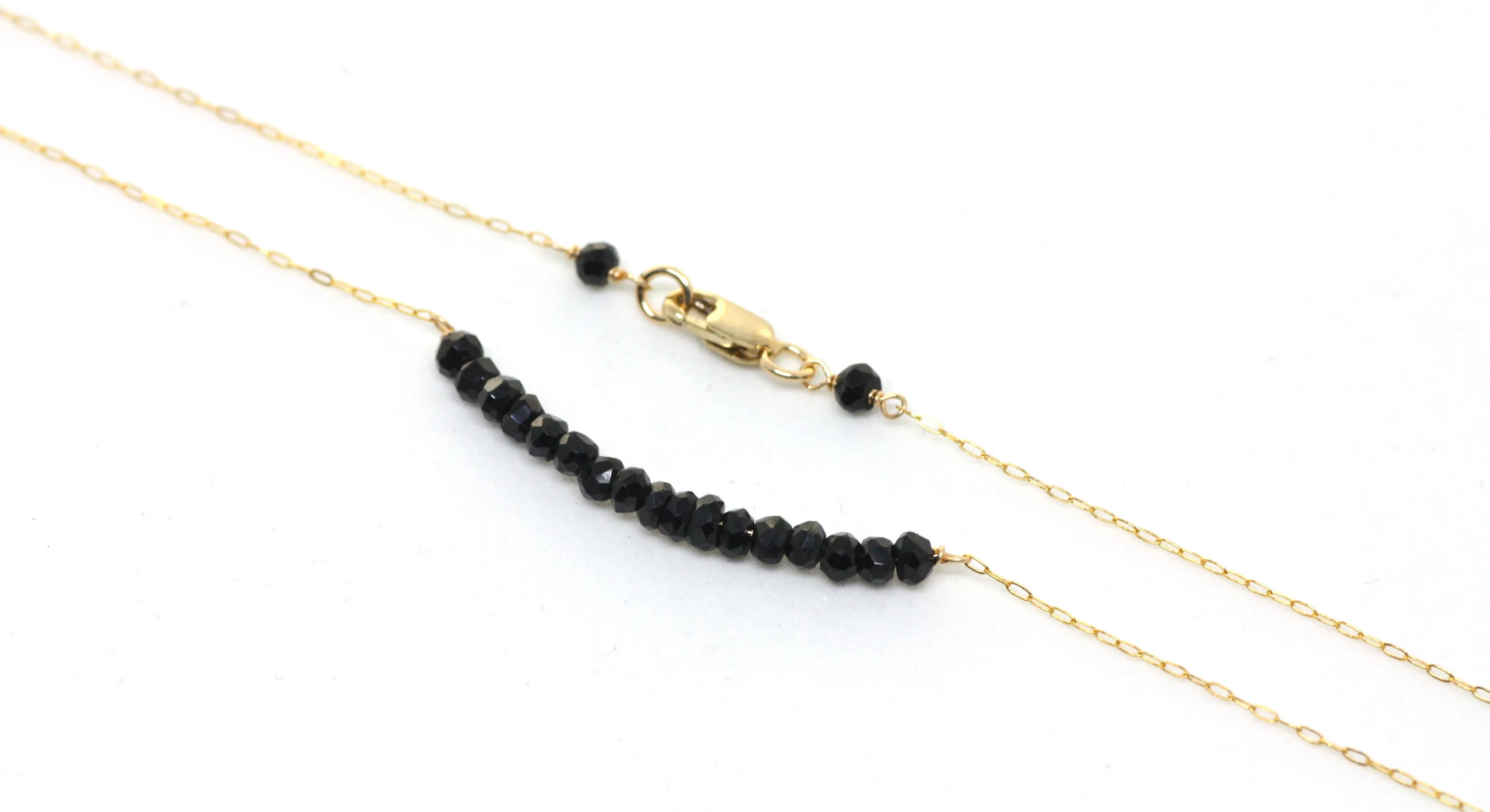 Black Spinel Bar Necklace
