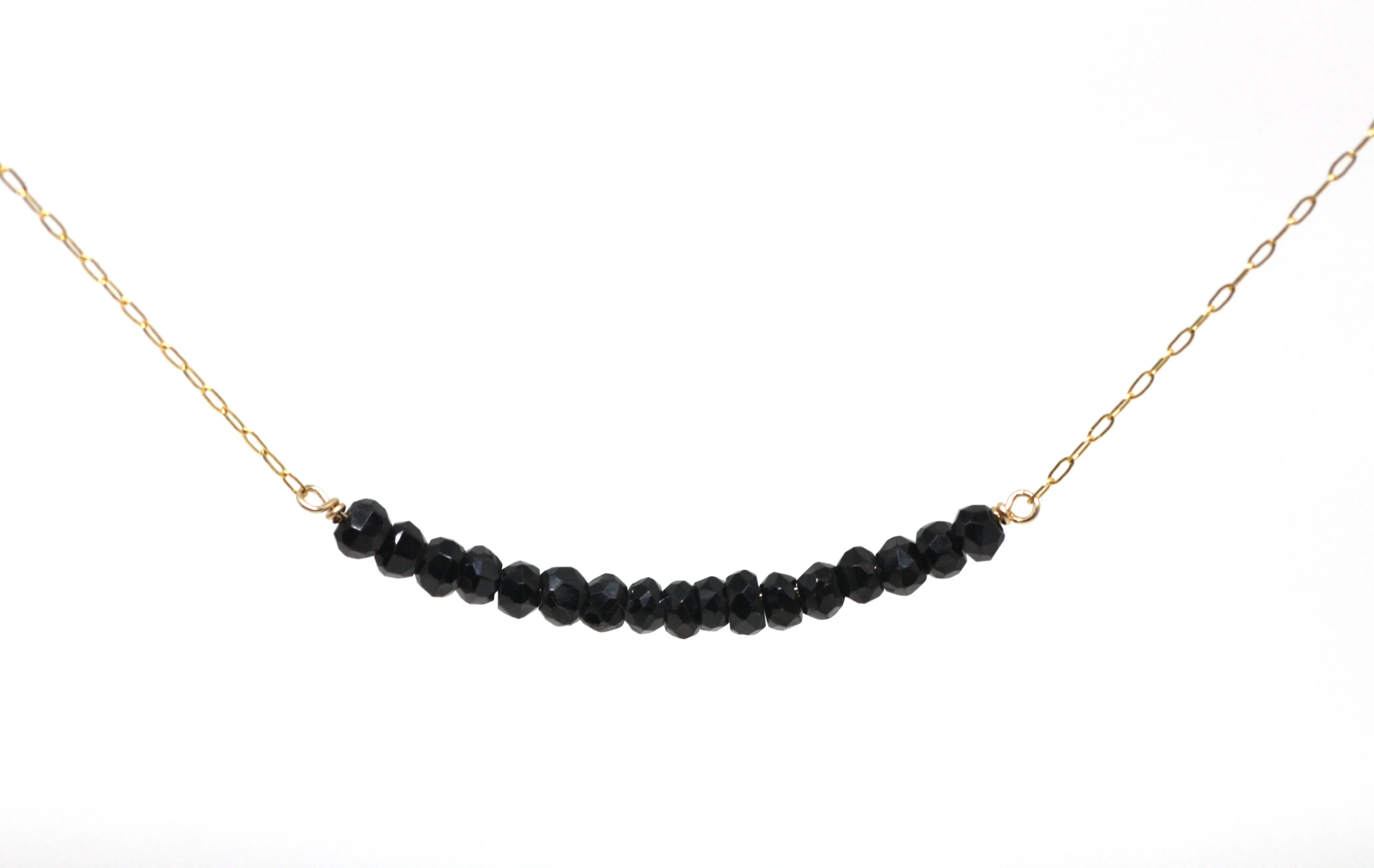 Black Spinel Bar Necklace