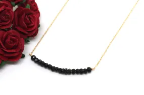 Black Spinel Bar Necklace