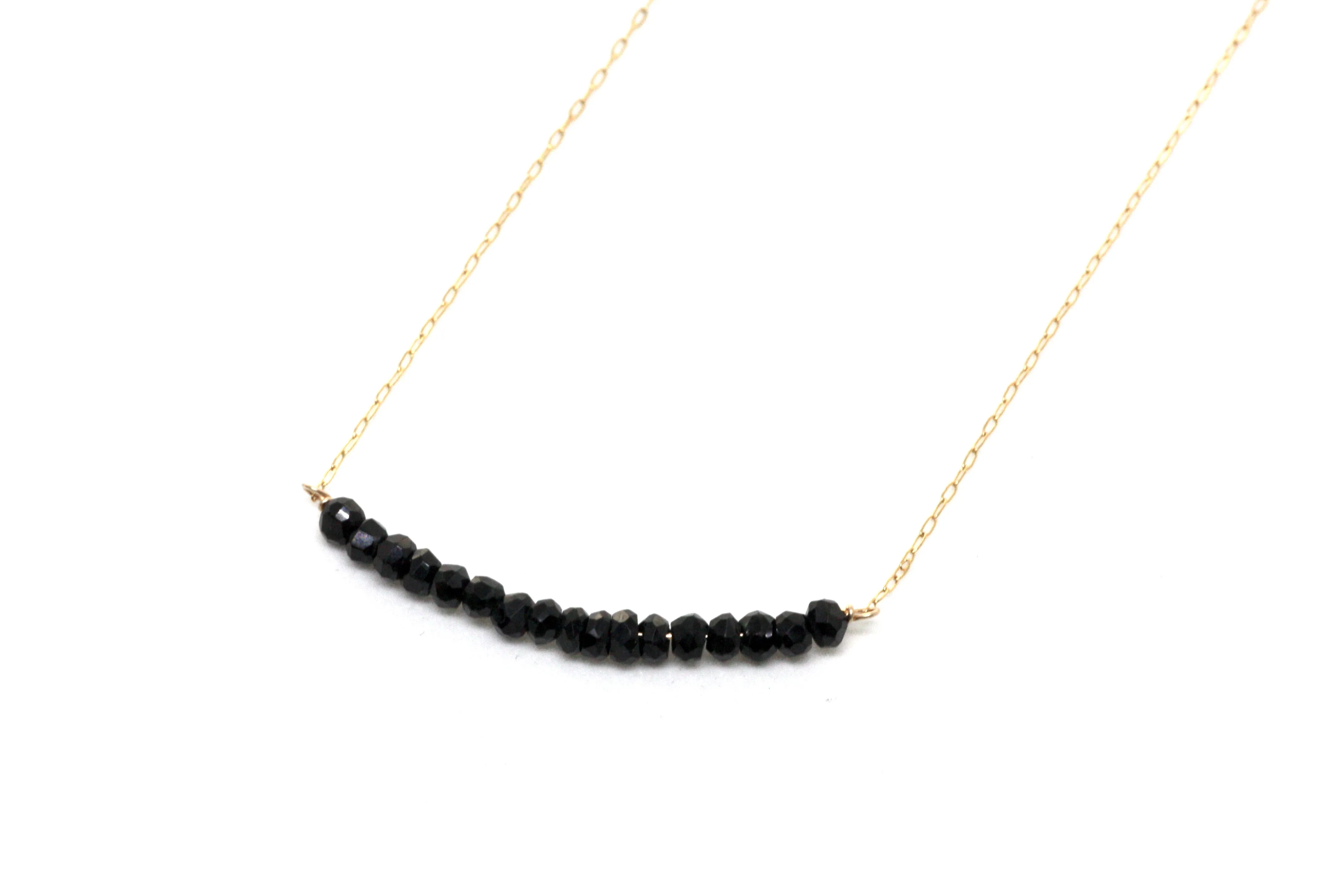 Black Spinel Bar Necklace