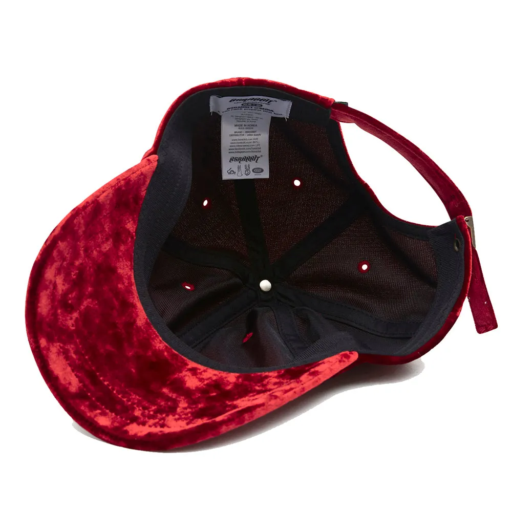 BLING VELVET LOGO CAP RED