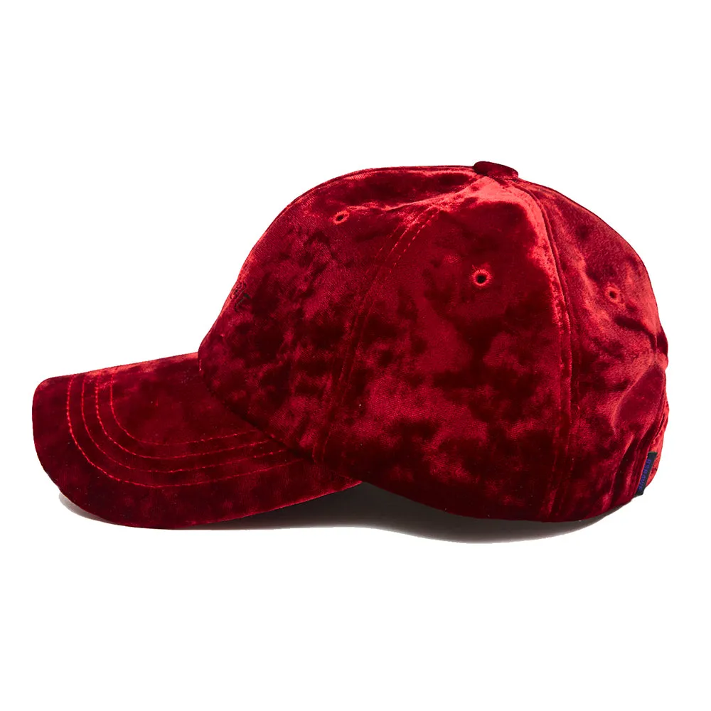 BLING VELVET LOGO CAP RED