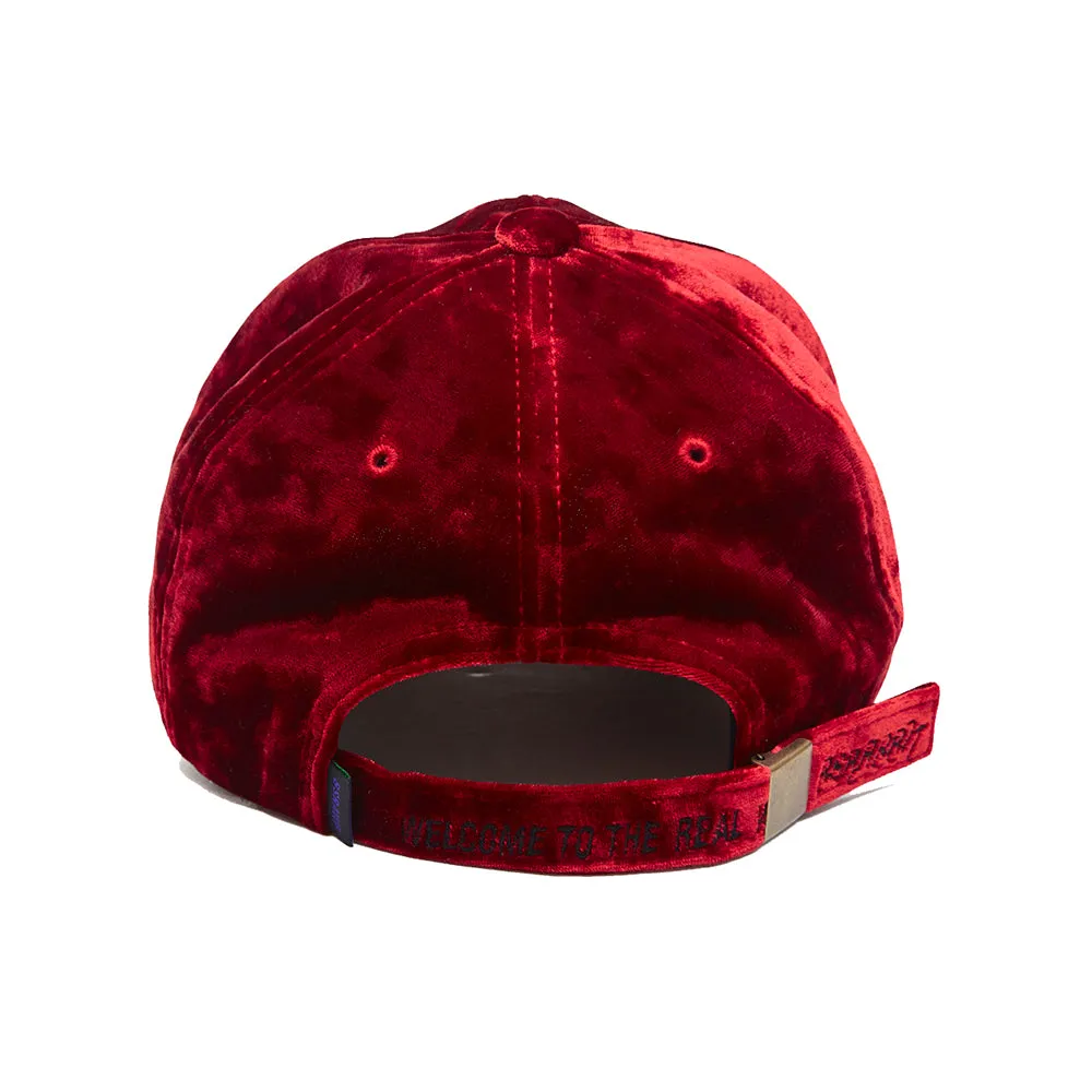 BLING VELVET LOGO CAP RED