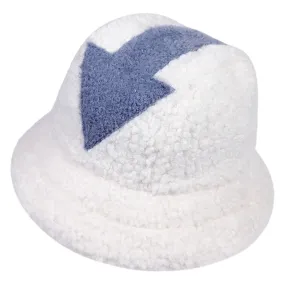 Borg Fabric Winter Warm Arrow Symbol Printed Bucket Hats For Women