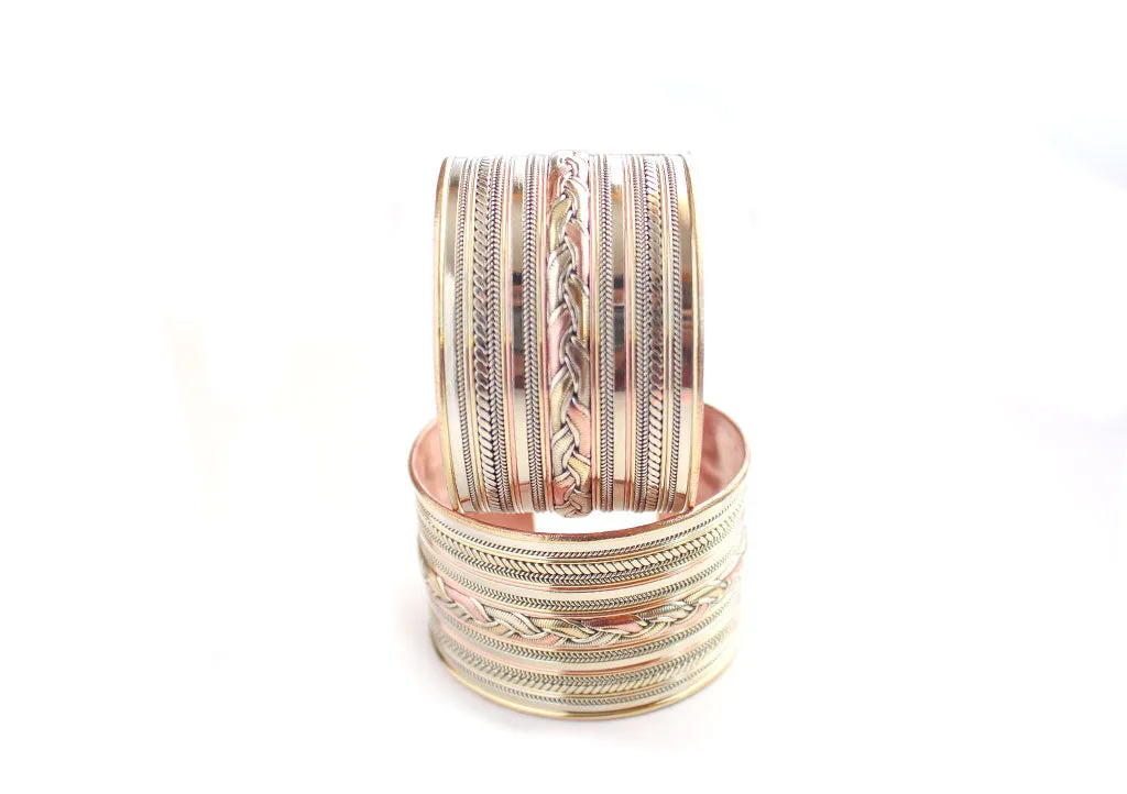 Braided Copper Tibetan Cuff Bracelet