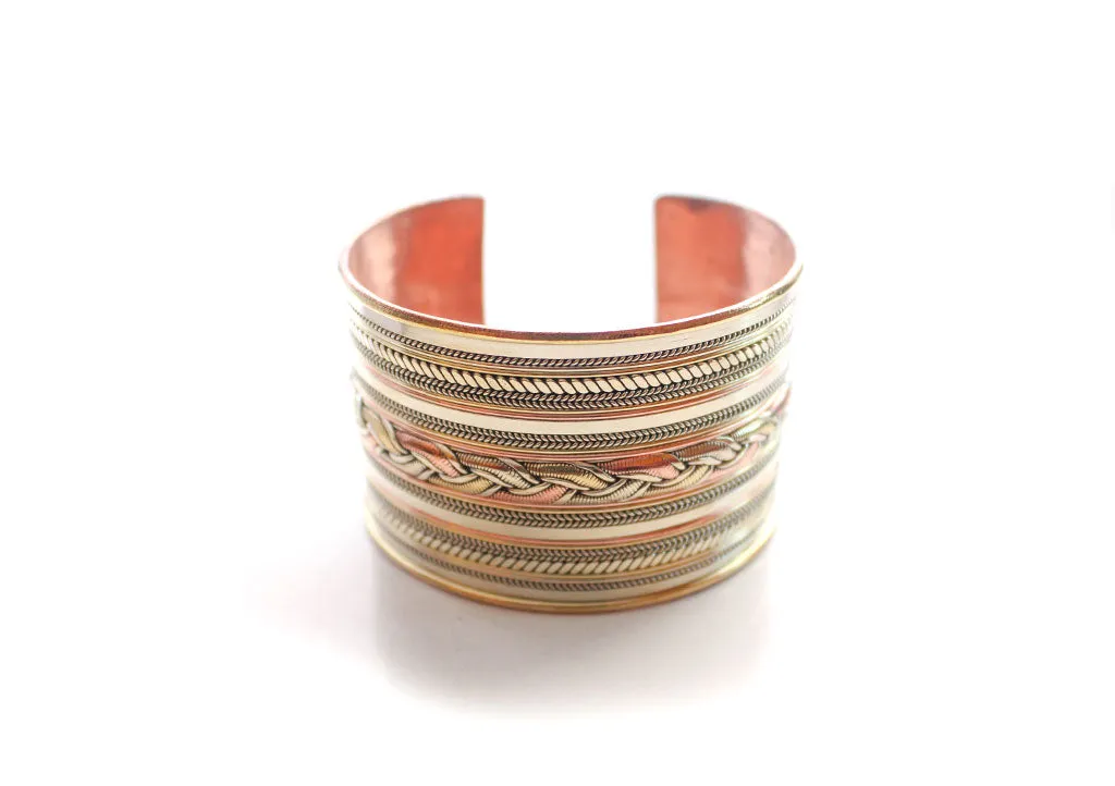 Braided Copper Tibetan Cuff Bracelet