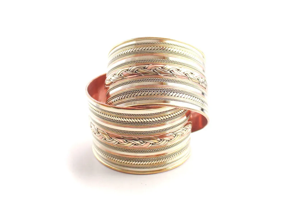 Braided Copper Tibetan Cuff Bracelet
