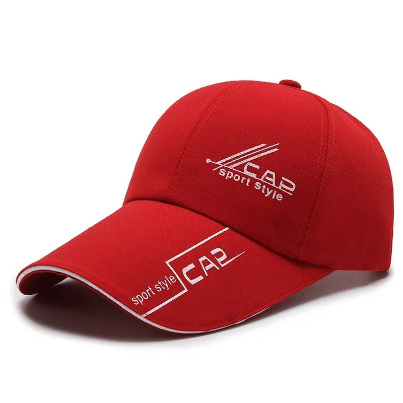 Brand Long Brim Sports Baseabll Caps Men Women Summer Sun Visor Print Dad Hat Bones Golf Hat