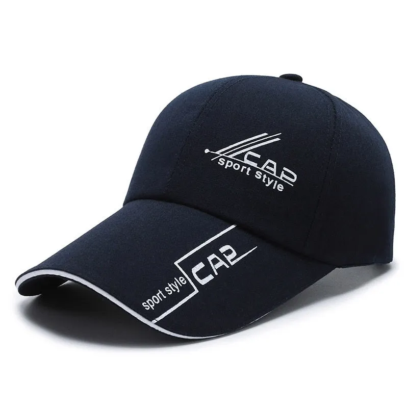 Brand Long Brim Sports Baseabll Caps Men Women Summer Sun Visor Print Dad Hat Bones Golf Hat