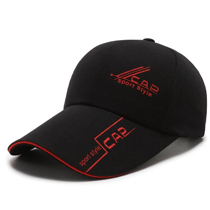 Brand Long Brim Sports Baseabll Caps Men Women Summer Sun Visor Print Dad Hat Bones Golf Hat