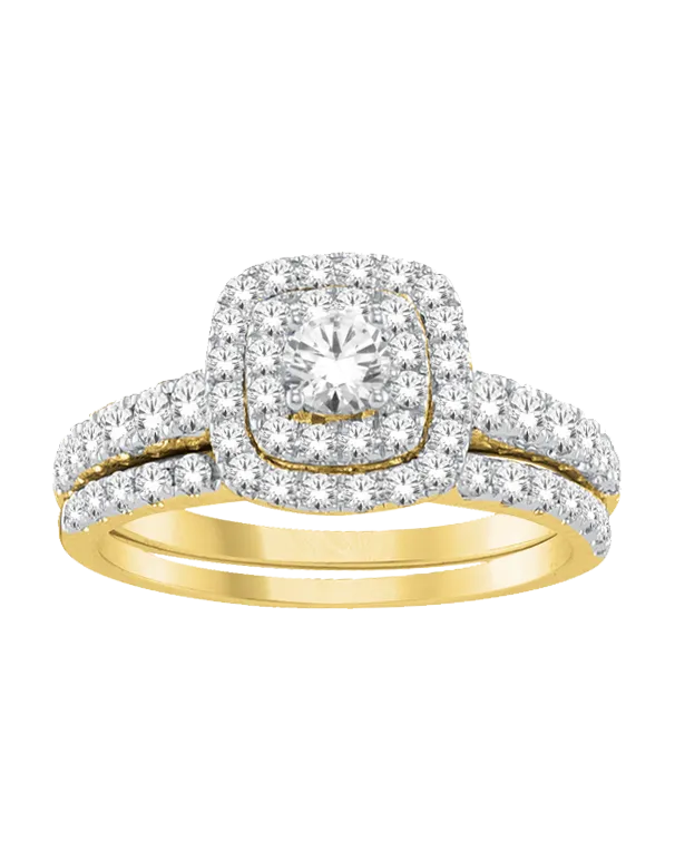 Bridal Set - 14ct Yellow Gold Diamond Ring - 770323